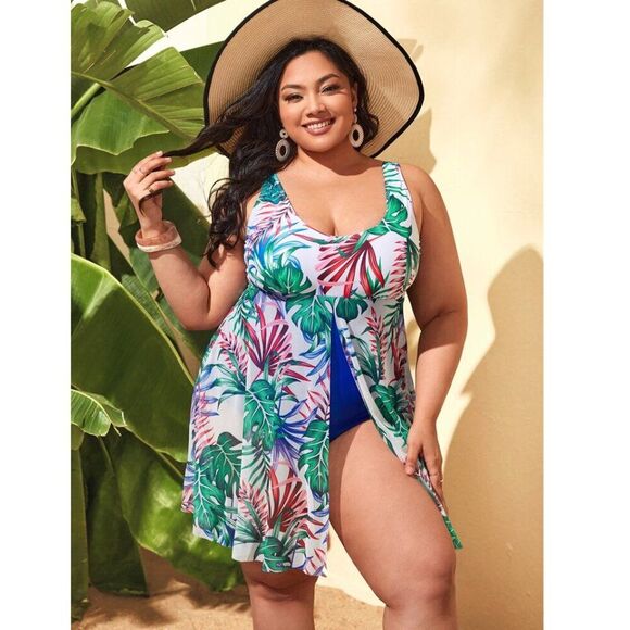 SwimDress Size 3X Tropical Flyaway NWOT - Picture 1 of 9